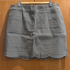 Tribal Black and White Gingham Mini Skort